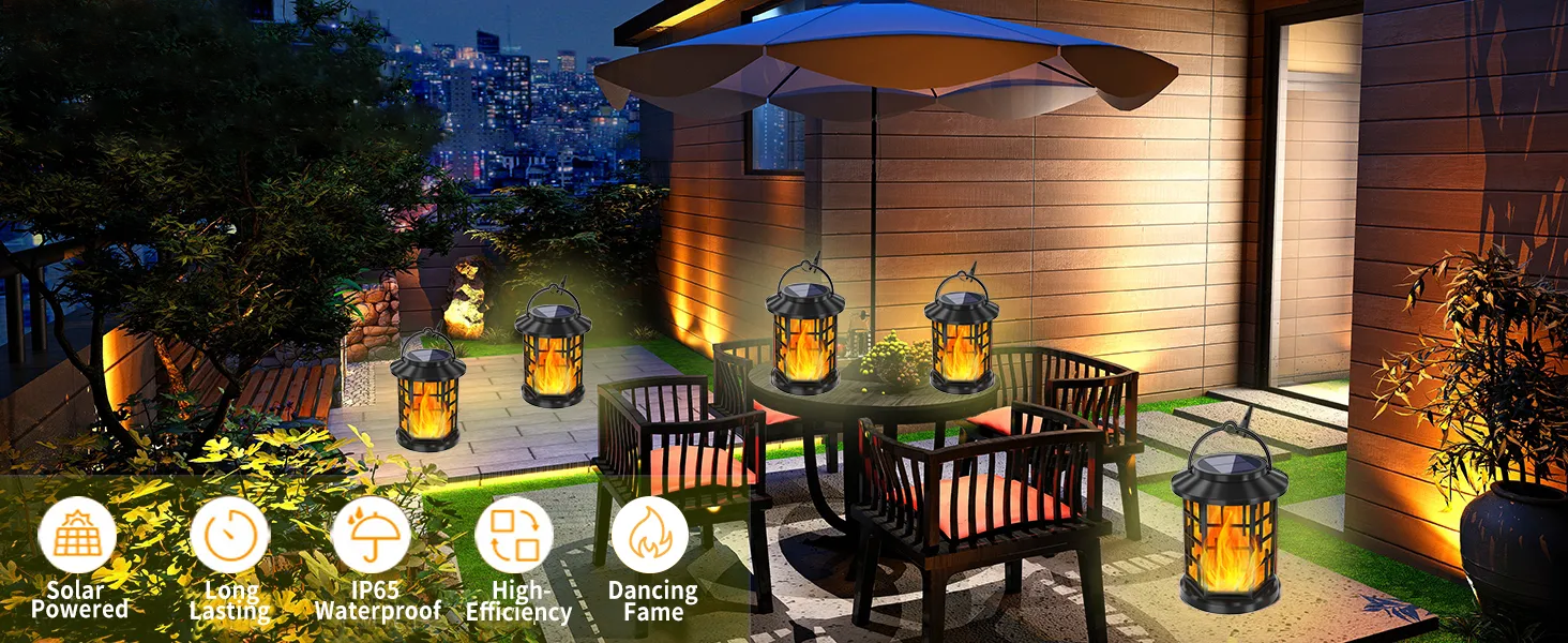 Classic Black Vertical Stripes Design Solar Palace Light