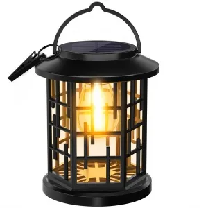 Black Vertical Stripes With Bulb Solar Palace Light