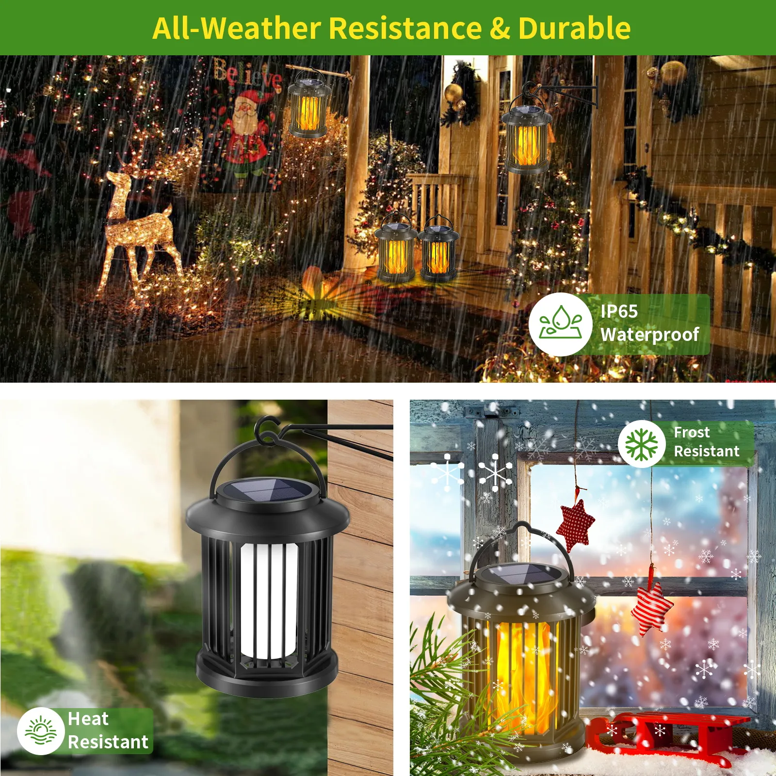 Line Hollowed-out Solar Palace Lantern