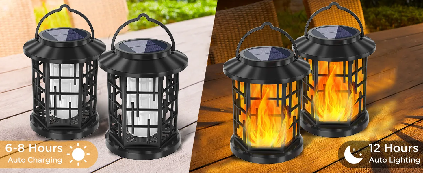Classic Black Vertical Stripes Design Solar Palace Light
