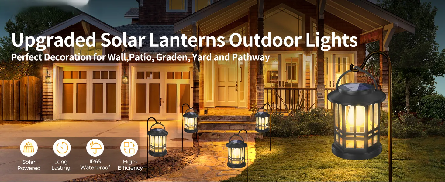 Decorative solar lawn lights enhancing outdoor landscaping