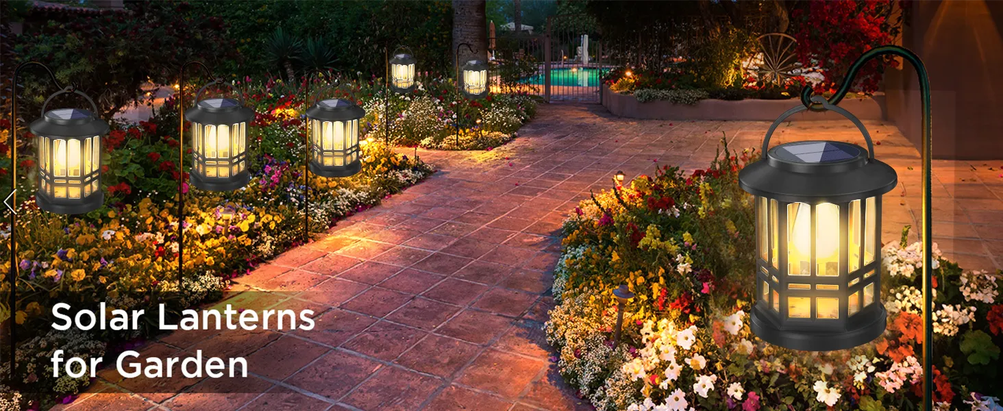 Decorative solar lawn lights enhancing outdoor landscaping