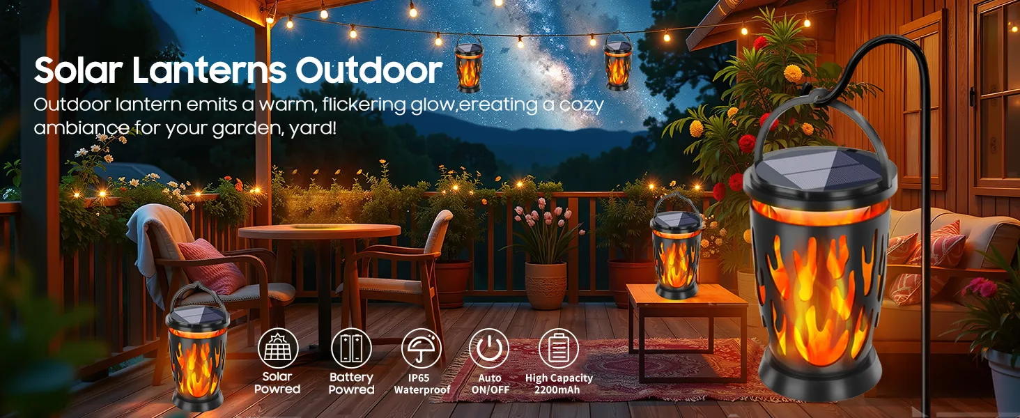 Flame-shaped Design Solar Palace Light