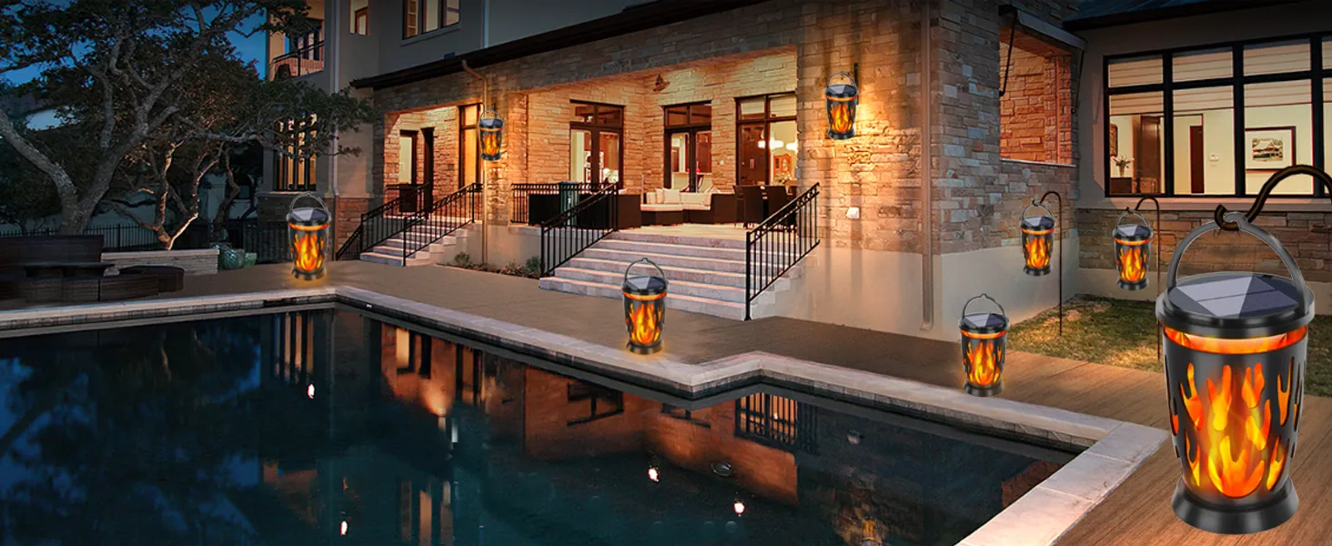 Flame-shaped Design Solar Palace Light