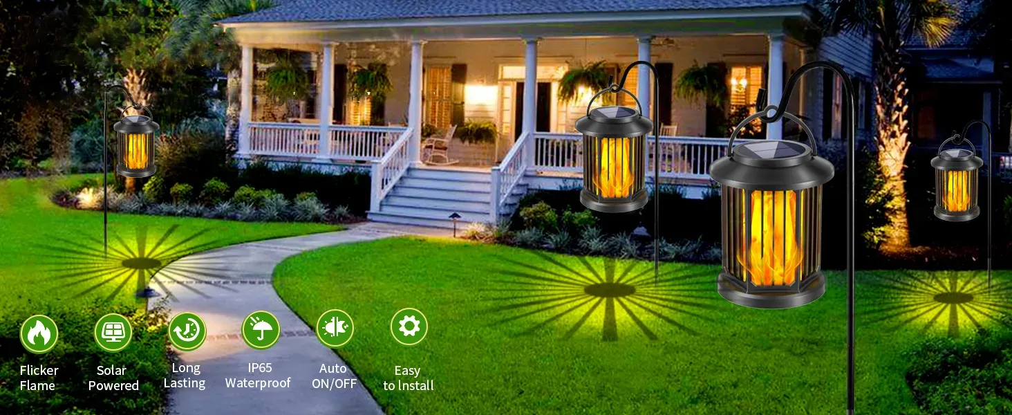 Line Hollowed-out Solar Palace Lantern