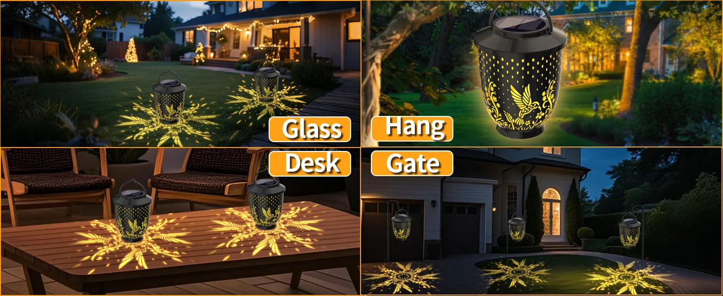 Bird Hollowed-out Solar Projection Lantern