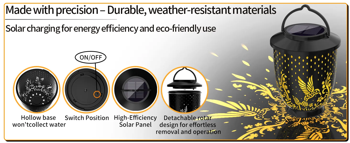Bird Hollowed-out Solar Projection Lantern