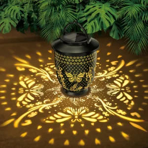 Butterfly Hollowed-out Solar Projection Lantern