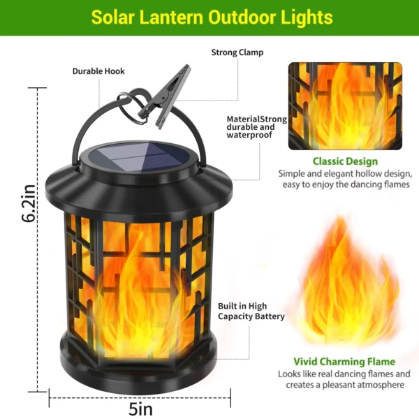 Classic Black Vertical Stripes Design Solar Palace Light