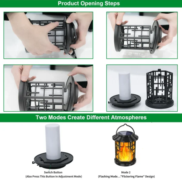 Classic Black Vertical Stripes Design Solar Palace Light
