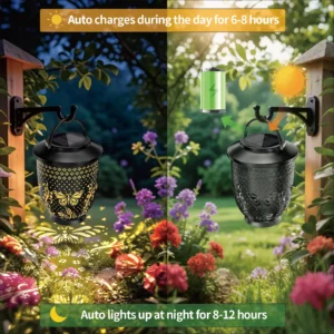 Butterfly Hollowed-out Solar Projection Lantern