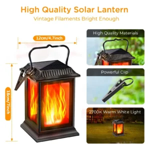 Square Hollowed-out Solar Palace Lantern