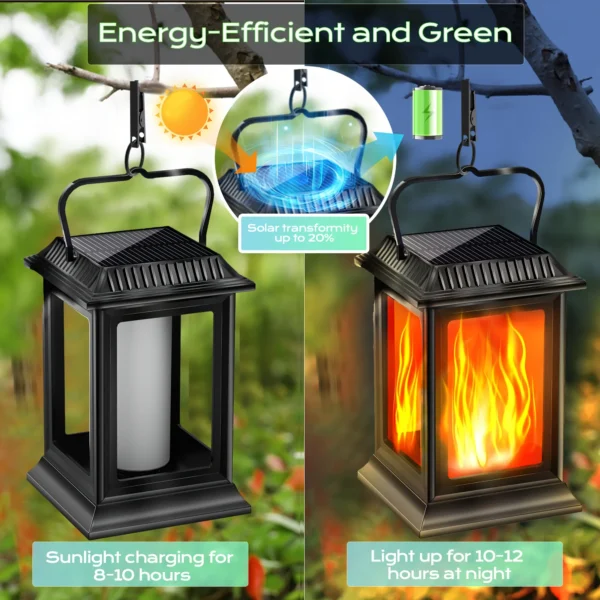 Square Hollowed-out Solar Palace Lantern