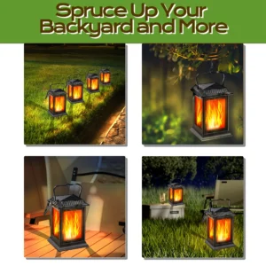 Square Hollowed-out Solar Palace Lantern