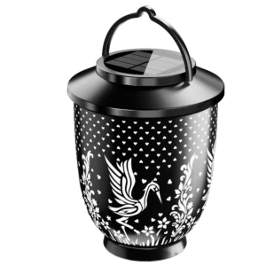 White Crane Hollowed-out Solar Projection Lantern