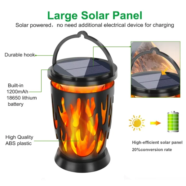 Flame-shaped Design Solar Palace Light - Image 2