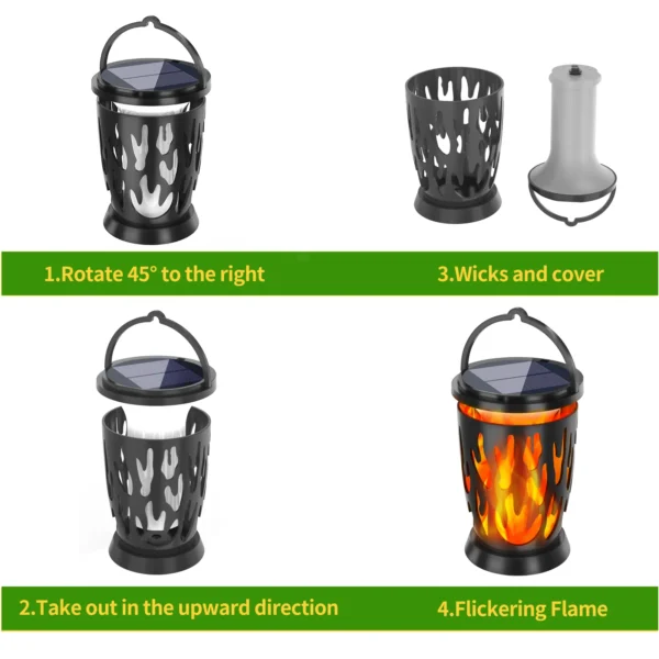 Flame-shaped Design Solar Palace Light