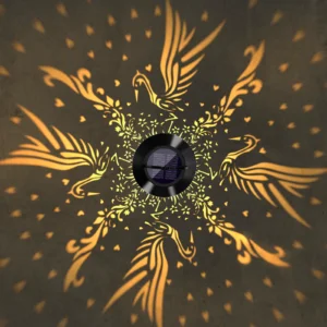 White Crane Hollowed-out Solar Projection Lantern