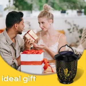 White Crane Hollowed-out Solar Projection Lantern