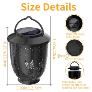 Bird Hollowed-out Solar Projection Lantern