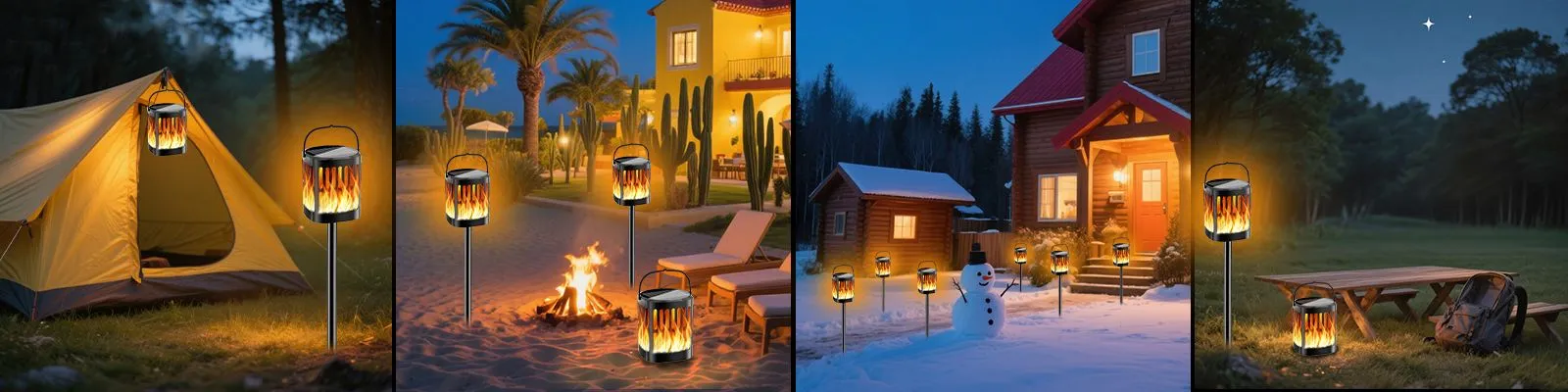 Vertical Strip Hanging & Stake Torch Light–Ground Mount