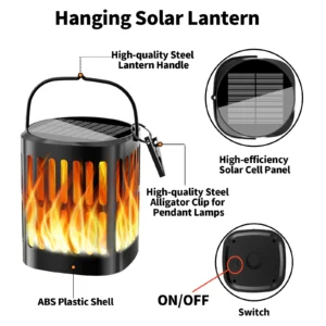 Flickering flame solar garden light - waterproof and decorative