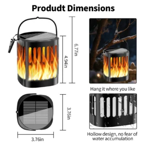 Flickering flame solar garden light - waterproof and decorative