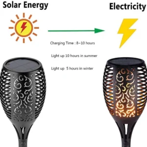 Flickering flame solar garden light - waterproof and decorative