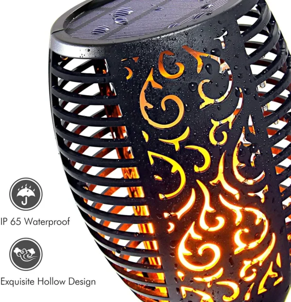 Flickering flame solar garden light - waterproof and decorative