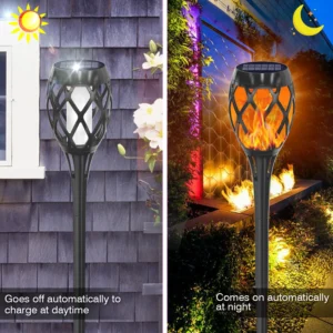 Diamond solar flame torch light for garden or pathway decoration