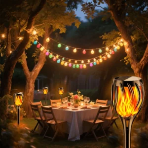 Flame solar flame torch light for garden or pathway decoration