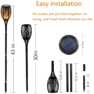 Flickering flame solar garden light - waterproof and decorative