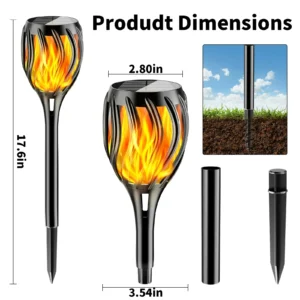 Flame solar flame torch light for garden or pathway decoration