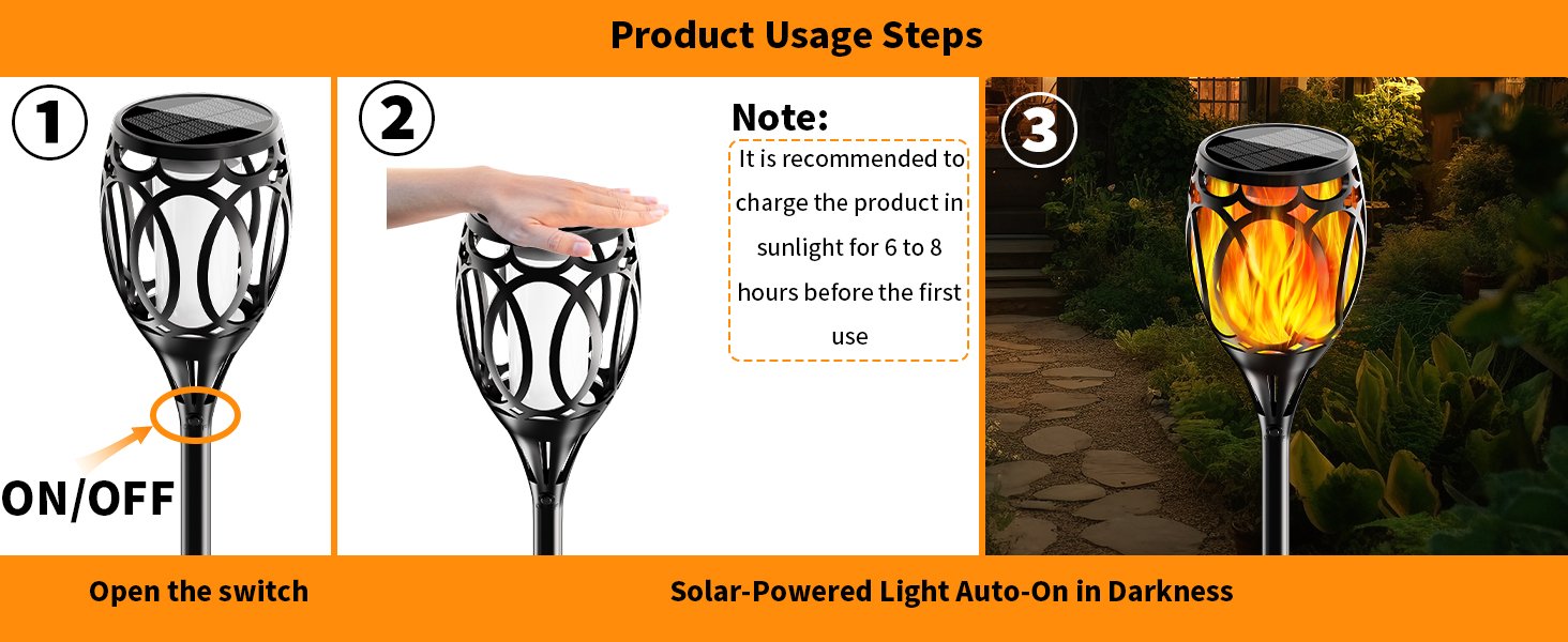Coin solar flame torch light for garden or pathway decoration