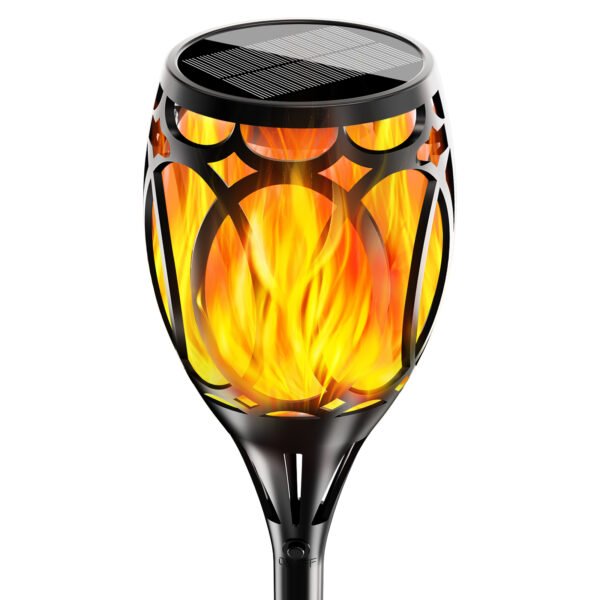 Coin solar flame torch light for garden or pathway decoration