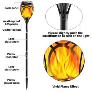 Coin solar flame torch light for garden or pathway decoration