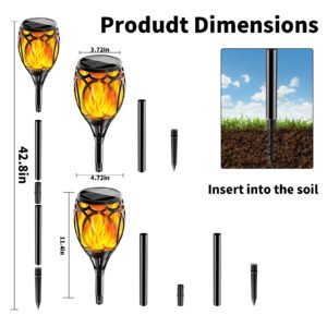Coin solar flame torch light for garden or pathway decoration