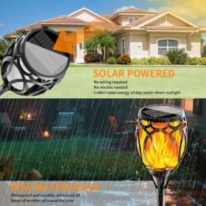 Coin solar flame torch light for garden or pathway decoration