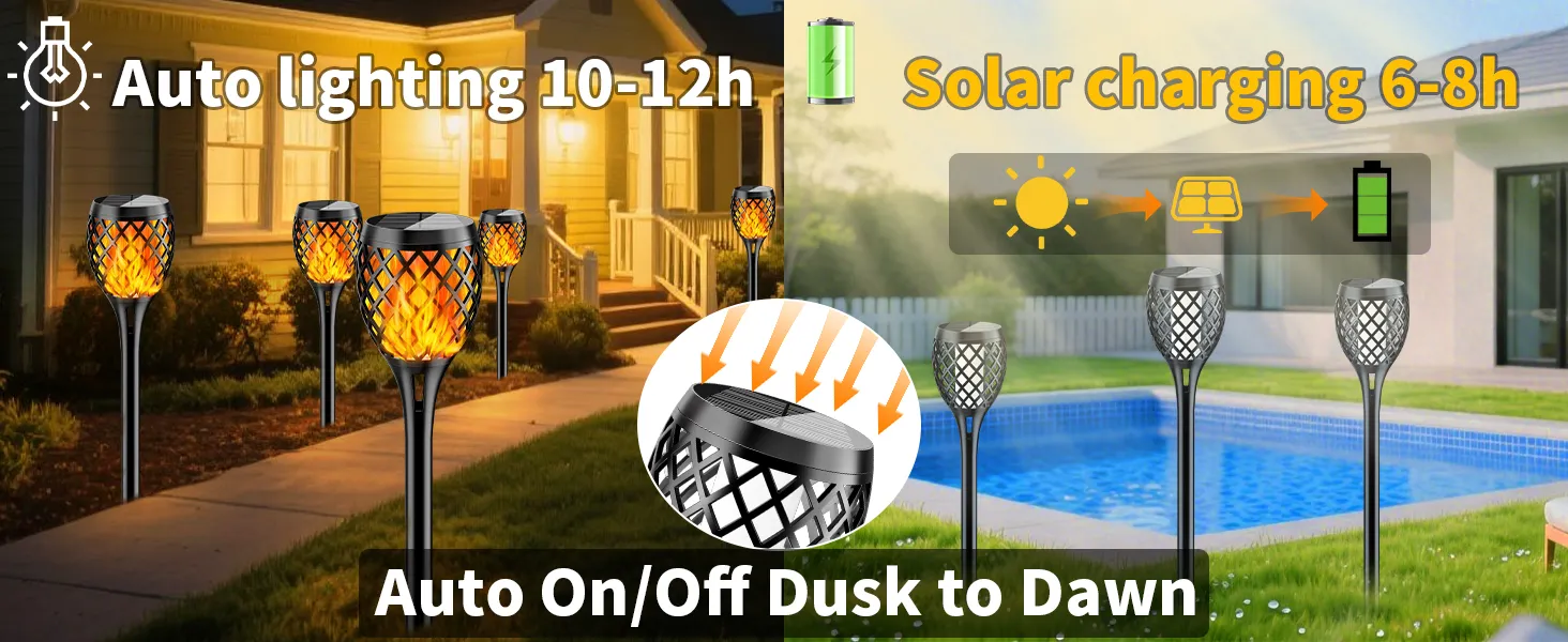 Diamond solar flame torch light for garden or pathway decoration