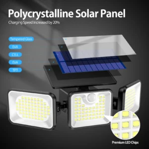 Wall lamp solar light mounted on outdoor brick wall, waterproof with LED and motion sensor