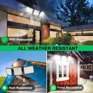 LED wall lights mounted outdoors on fence wall with solar panel and motion detection