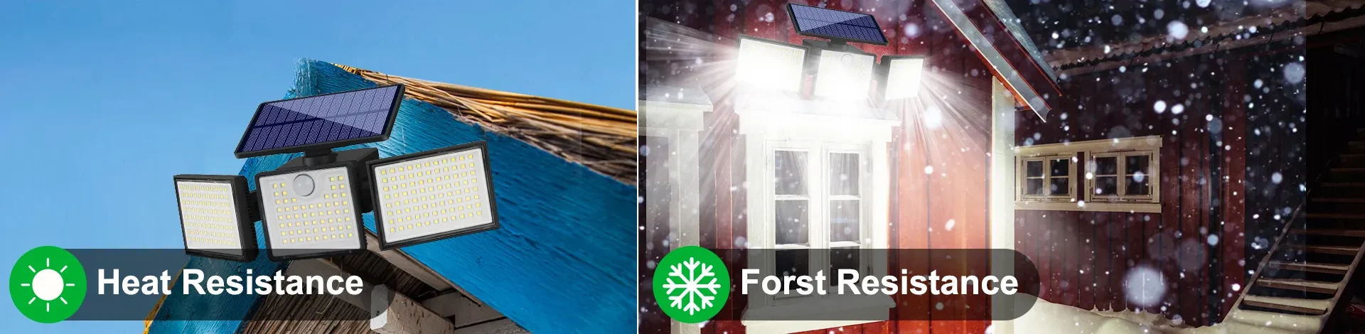 Black solar wall light outdoor lamp glowing warmly on wooden fence