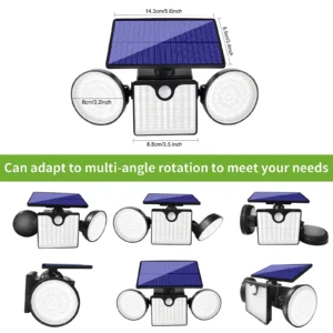 Sleek black solar powered outdoor wall lights mounted on garden fence