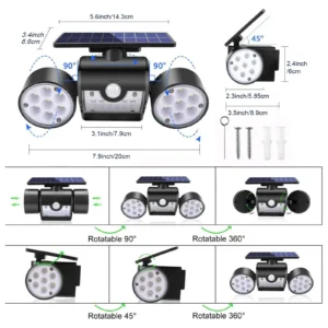 Close-up of monocrystalline solar panel and LED lamp beads