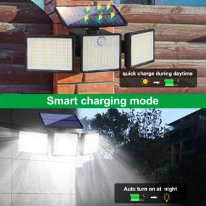 Wall lamp solar light mounted on outdoor brick wall, waterproof with LED and motion sensor