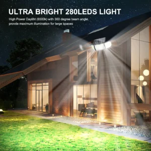 Solar wall lamp lighting up a garden pathway at night