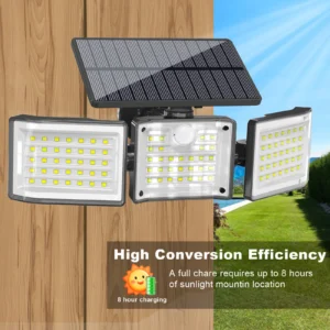 Solar outdoor wall light turning on when detecting motion