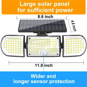 User installing solar wall lamp on wooden fence