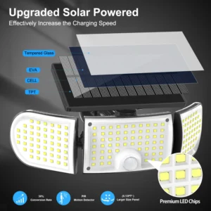 Rainproof wall lamp solar light with IP65 rating