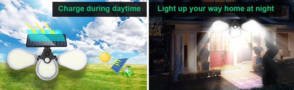 Outdoor wall lighting fixture mounted on garden fence, solar-powered with LED glow at night